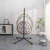 Outdoor Egg Chair with Stand Wicker Hanging Swing Chair with Cushion Indoor Outdoor Hammock Chair for Patio Garden Balcony or Living Room-The Pop Home - 3 of 4
