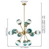 Rennnsan Nuvio 37" W 12 -Light Gradient Blue Glass Dimmable Contemporary Sputnik Chandelier in Brushed Gold - 3 of 4