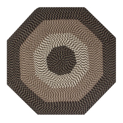 Alpine Stripe Collection 100% Polypropylene Durable & Stain Resistant Double Sided Reversible Indoor Area Utility Octagonal Rug