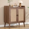 FURNIinspire Utility Storage Cabinets Storage Cabinet With Rattan Door, Sideboard Buffet Cabinet With Storage, Light Brown, 15"*26.4"*30" - 2 of 4