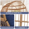 Wicker Egg Chair Outdoor, Oversized Egg-Shaped Chair w/Metal Frame Stand, 500 Lbs Capacity Oversized attan Egg Lounge Chairs - 4 of 4