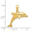 Black Bow Jewelry 14k Yellow Gold 25mm 2D Jumping Dolphin Pendant - 4 of 4