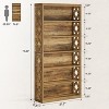 Tribesigns 74.8" Tall Bookcase, 7-Tier Industrial Bookshelf with Storage, Open Storage Shelves for Home Office, Living Room, Bedroom, Brown - 2 of 4