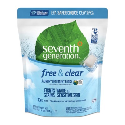 Seventh Generation Laundry Packs Free & Clear - 45ct