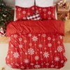Nasitip Christmas Duvet Cover, Reversible Printed Comforter Cover Set Christmas Holiday Decorative Bedding, Red Duvet + 2 Pillow Shams, Snowflake - 3 of 4