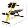 Naysaye Exercise Trainers Adjustable Hyper Extension Dumbbell Weight Bench with Foam Holders for Home Gym, Yellow and Black, 25.3"*57.5"*33.5" - 3 of 4