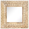 vidaXL Hand-Carved Mirror 19.7"x19.7"x1" Solid Mango Wood - 2 of 4