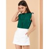 INSPIRE CHIC Women's Ruffled Curved Hem Business Office Vintage Sleeveless Blouse - 2 of 4
