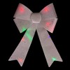Northlight 16" LED Lighted Silver Burlap Bow Christmas Decoration with Color Changing Lights - 3 of 4