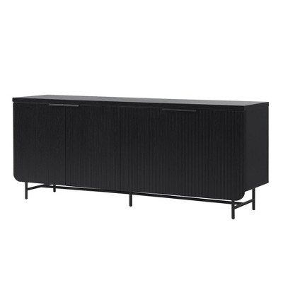 NicBex Retro Buffet Cabinet with Storage Modern Fluted-Door Minimalist Storage Sideboard Cabinet with Sliver Handles for Living Room