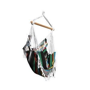 The Hamptons Collection 72” Multi-Color Brazilian Style Hammock Chair with a Hanging Bar - 1 of 4