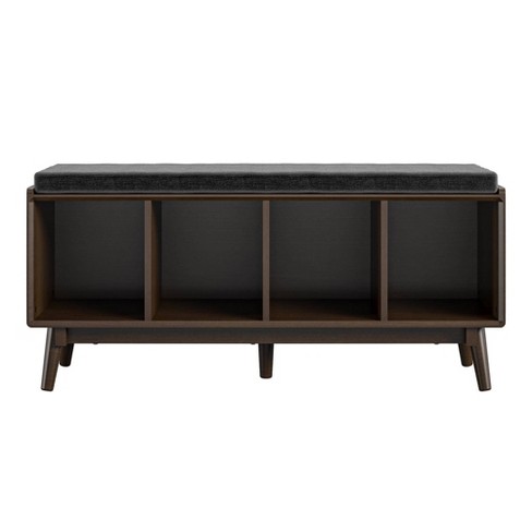 Brittany Mid Century Modern Entryway Bench Walnut - Novogratz : Target