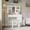 Vanity Table Modern with Charging Station and LED Mirror for Bedroom Makeup -3irtyhousy - 2 of 4