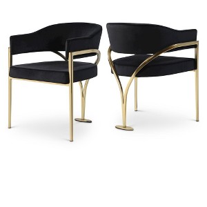 Meridian Furniture,Madelyn Velvet Dining Chair, Set of 2 - 1 of 4