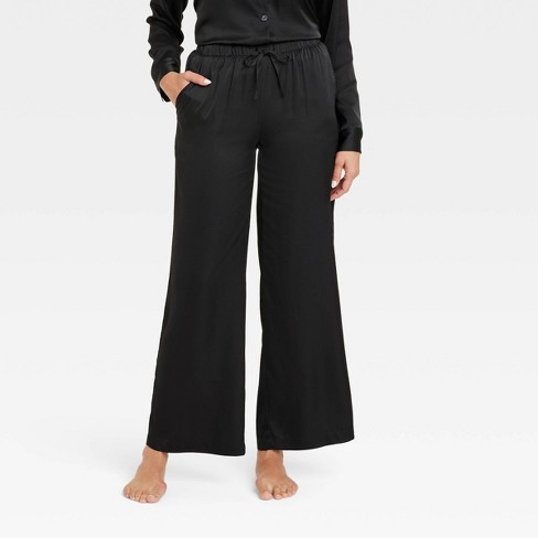 Women's Satin Long Pajama Pants - Stars Above™ Black Xl : Target