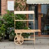 Vintiquewise Large Wooden 3 Tier Rolling Table Cart with 2 Wheels for Home Decor Modern Wagon with Shelves - 3 of 4