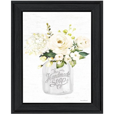 HomeRoots Bathroom Flower Ja Black Framed Print Bathroom Wall Art