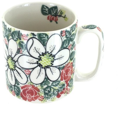 Blue Rose Polish Pottery Rose Garden Coffee Mug