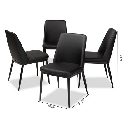 Darcell Black Faux Leather Upholstered Dining Chair Set