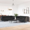 vidaXL Sofa Set Black Polyester, Plywood, Solid Wood 2-seater and 3-seater - 2 of 4
