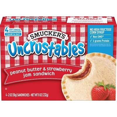 Smucker's Uncrustables Frozen Peanut Butter & Strawberry Jam Sandwich - 8oz/4ct