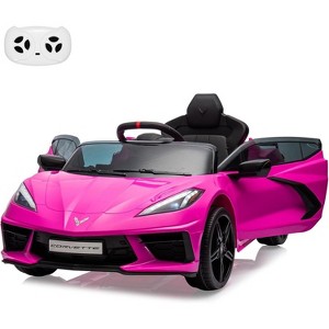 Acekool 12V Licensed Corvette Kids Ride-On Car with Remote, LED Lights, Music, Dashboard – Battery Powered Toddler Sports Car - 1 of 4