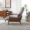 Light Gray Wood Frame Armchair, Modern Accent Chair Lounge Chair for Living Room - 2 of 4