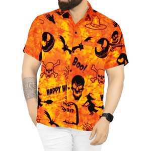 LA LEELA Mens Hawaiian Shirts Short Sleeve Button Down Shirt Men's Halloween Costumes Shirt Summer Beach Casual Shirts for Men Funny - 1 of 4