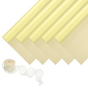 Unique Bargains Decorative Elegant Waterproof Matte Gift Wrap Paper with Ribbon 1 Set - 1 of 4