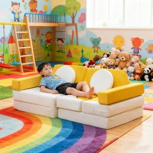 Hooseng Modular Sectional Sofa, Upholstered Couch Set with Round Pillows, Sectional Sofa for Living Room, Bedroom - 1 of 4