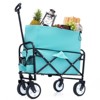 VisioGear Multi-use Bag Collapsible Foldable Wagon Cart, Beach Wagon Grocery Cart with Liner Bag and Cover, Blue, 25.98"*17.32"*37.4" - 2 of 4