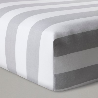 black and white striped crib sheet