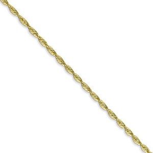 Black Bow Jewelry 1.8mm, 10k Yellow Gold Lightweight D/C Rope Chain Necklace - 1 of 4