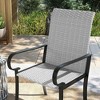 Resenkos Set of 2 Patio Dining Chairs with High Back and Woven Wicker Design, - 2 of 4