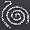 West Coast Jewelry Men's Byzantine Chain Necklace (24") and Bracelet (9") Steel Set - (9mm) - 2 of 4