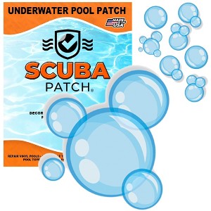 Scuba Patch Heavy Duty underwater pool liner patches | Instant | Waterproof | Glue-less | Peel and Stick | Swimming Pool Liner Patches Bubbles - 1 of 4