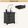 Fredees Farmhouse Nightstand with Hidden Drawer and 3 Large Storage Drawers, Smart Bedside End Table with LED Light and Human Sensor Charging Station - 2 of 4