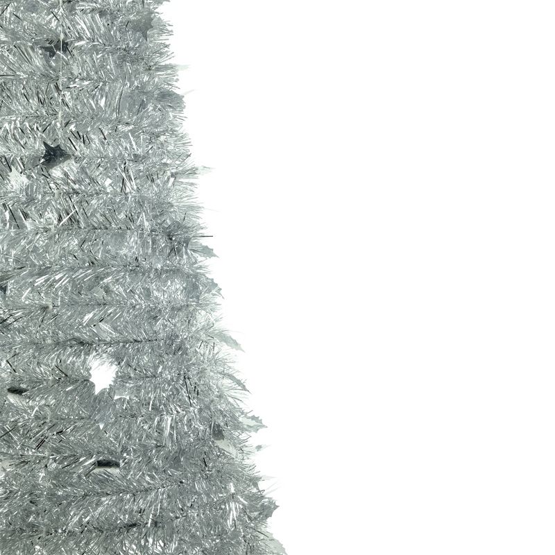 Northlight 4' Silver Tinsel Pop-Up Artificial Christmas Tree, Unlit, 5 of 7