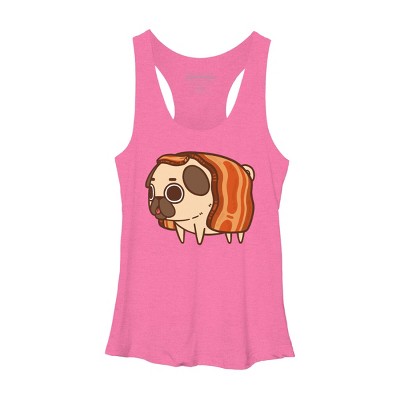 Women's Design By Humans Puglie Bacon Strip By Puglie Racerback Tank Top