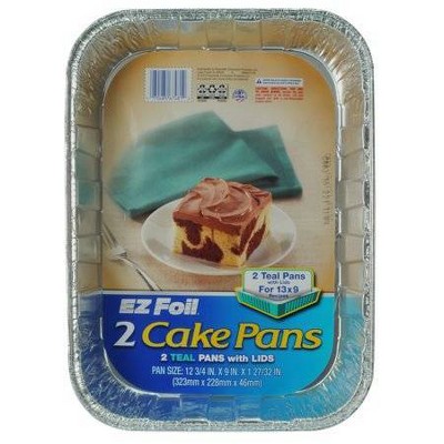 Hefty EZ Foil Teal Cake Pan with Lids - 2ct