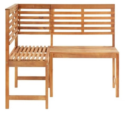 Patio Corner Bench 55.1" Solid Acacia Wood