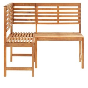 Patio Corner Bench 55.1" Solid Acacia Wood - 1 of 4