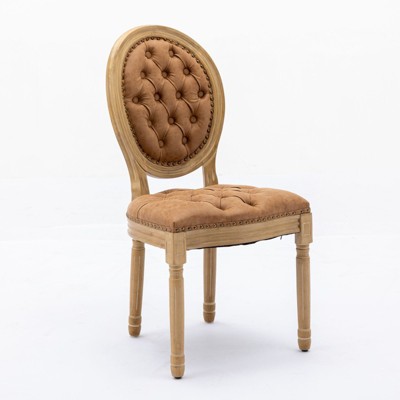 NicBex Set of 2 Dining Chair Modern PU Leather Tufted Side Chair with Nailhead Trim Solid Wood Frame Dining Room Furniture