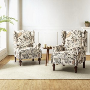 Theodor Armchair with Spindle Legs for Living Room and Bedroom Club Chair Set of 2 | ARTFUL LIVING DESIGN - 1 of 4