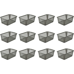 YBM HOME Plastic Perforated Storage Basket Bin Office Drawer, Shelf Desktop CountertopTray Organizer 32-1184, Pack of 12 - 1 of 4