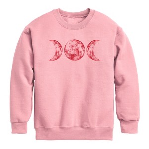 Boys' - Instant Message - Scarlet Red Moon Graphic Long Sleeve Fleece Sweatshirt - 1 of 4