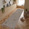 Vynxaria LOOM & LUXE 2x8 Indoor/Outdoor Area Rug - White/Grey Trellis Design - 4 of 4