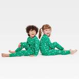 Toddler Ski Scene Matching Family Thermal Pajama Set - Wondershop™ Green
