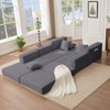 TiramisuBest 10 in 1 Convertible Sectional Sofa L Shape Corduroy Floor Sleeper Side Pocket 6 Pillows Modular DIY Small Space - 3 of 4