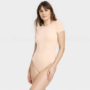 Intimately Free People Womens Feels Right Thong Bodysuit Size XS/S Beige  Snap 
